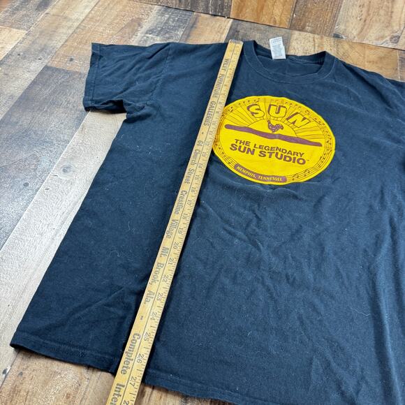 SUN STUDIO Legendary Record Label Music Vinyl Memphis Black T-Shirt LARGE Ex - Picture 6 of 8